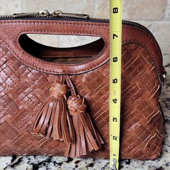 Patricia Nash Sora Braided Stitch Leather Cutout Satchel - Picture 4 of 13